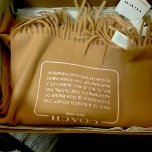 Coach 100% Cashmere scarf ! Light brown color perfect gift for winter